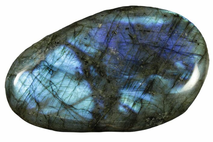 Flashy, Polished Labradorite Palm Stone - Madagascar #261563